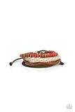 Paparazzi Bracelet - Woodsy Wayfarer - Red