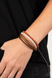 Paparazzi Bracelet - Woodsy Wayfarer - Red