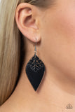 Paparazzi Earring - Naturally Nostalgic - Black