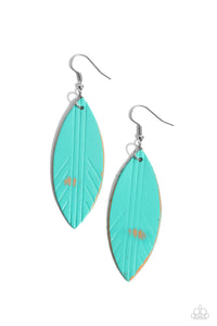 Paparazzi Earring - Leather Lounge - Blue