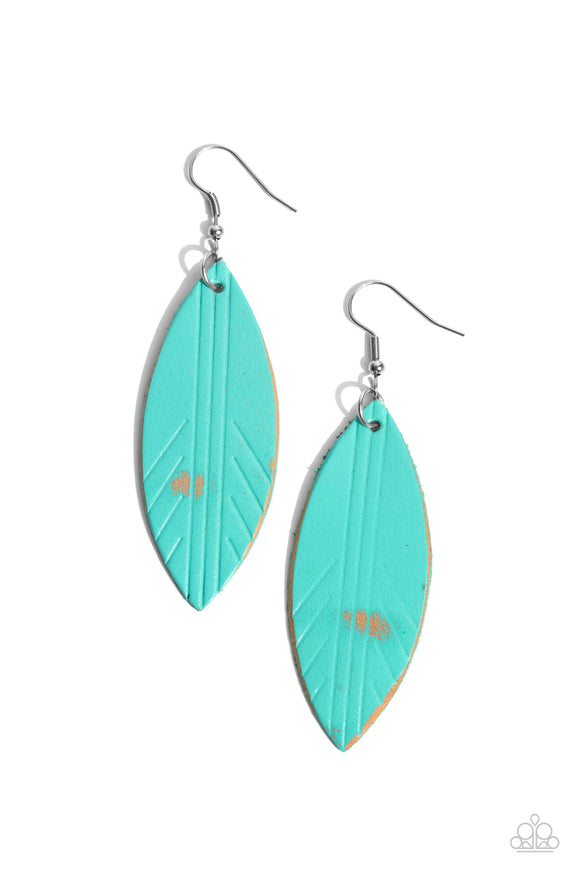 Paparazzi Earring PREORDER - Leather Lounge - Blue
