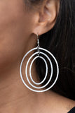 Paparazzi Earring - Colorfully Circulating - White