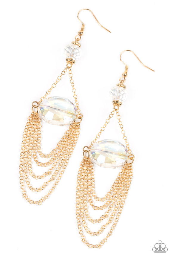 Paparazzi Earring - Ethereally Extravagant - Gold