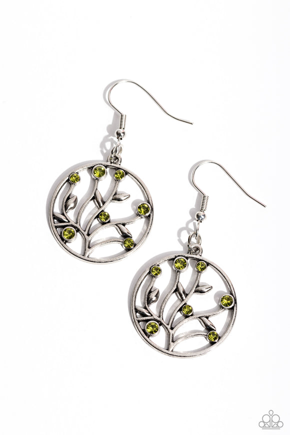 Paparazzi Earring - Bedazzlingly Branching - Green