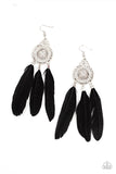 Paparazzi Earring - Pretty in PLUMES - Black