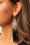 Paparazzi Earring - Pretty in PLUMES - Black