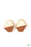 Paparazzi Earring - Generically Geometric - Brown