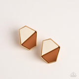 Paparazzi Earring - Generically Geometric - Brown