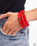 Paparazzi Bracelet - Coastal Coastin - Red