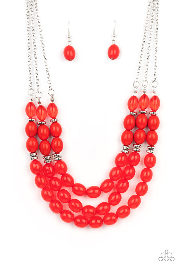 Paparazzi Necklace - Coastal Cruise - Red