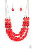 Paparazzi Necklace - Coastal Cruise - Red