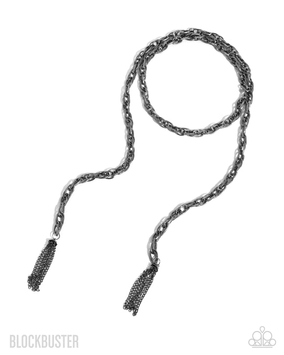 Paparazzi Necklace -  SCARFed for Attention - Gunmetal