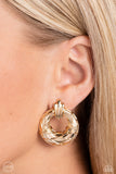 Paparazzi Earring - Metro Voyage - Gold Clip-On