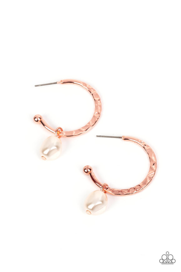 Paparazzi Earring - GLAM Overboard - Copper
