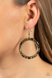 Paparazzi Earring - Gritty Glow - Brass