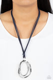 Paparazzi Necklace - Long OVAL-due - Blue