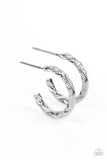 Paparazzi Earring - Triumphantly Textured - Silver