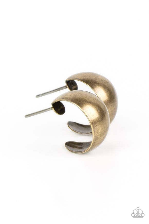 Paparazzi Earring - Burnished Beauty - Brass