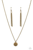 Paparazzi Necklace - Stamped Sentiment - Brass