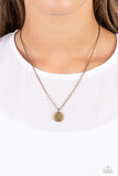 Paparazzi Necklace - Stamped Sentiment - Brass