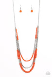 Paparazzi Necklace - Newly Neverland - Orange