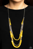 Paparazzi Necklace - Newly Neverland - Yellow