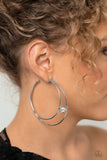Paparazzi Earring - Theater HOOP - White