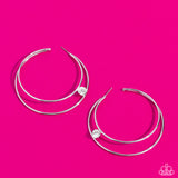 Paparazzi Earring - Theater HOOP - White