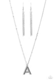 Paparazzi Necklace - Leave Your Initials - Silver - A