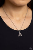Paparazzi Necklace - Leave Your Initials - Silver - A
