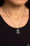 Paparazzi Necklace - Leave Your Initials - Silver - S