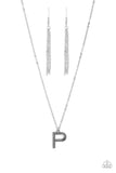 Paparazzi Necklace - Leave Your Initials - Silver - P