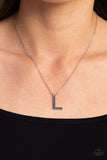 Paparazzi Necklace - Leave Your Initials - Silver - L
