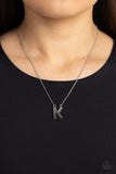Paparazzi Necklace - Leave Your Initials - Silver - K