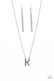 Paparazzi Necklace - Leave Your Initials - Silver - K