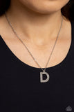 Paparazzi Necklace - Leave Your Initials - Silver - D