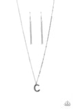 Paparazzi Necklace - Leave Your Initials - Silver - C