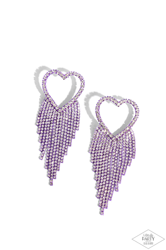 Paparazzi Earring - Sumptuous Sweethearts - Purple