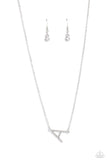 Paparazzi Necklace - INITIALLY Yours - A - White