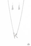 Paparazzi Necklace - INITIALLY Yours - K - White