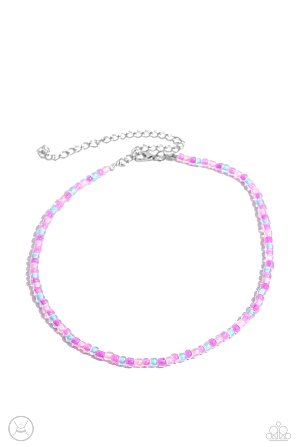 Paparazzi Necklace - Colorfully GLASSY - Pink