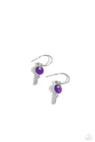 Paparazzi Earring - Key Performance - Purple