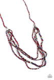 Paparazzi Necklace - Candescent Cascade - Red