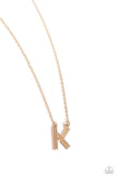 Paparazzi Necklace - Leave Your Initials - Gold - K