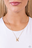 Paparazzi Necklace - Leave Your Initials - Gold - K