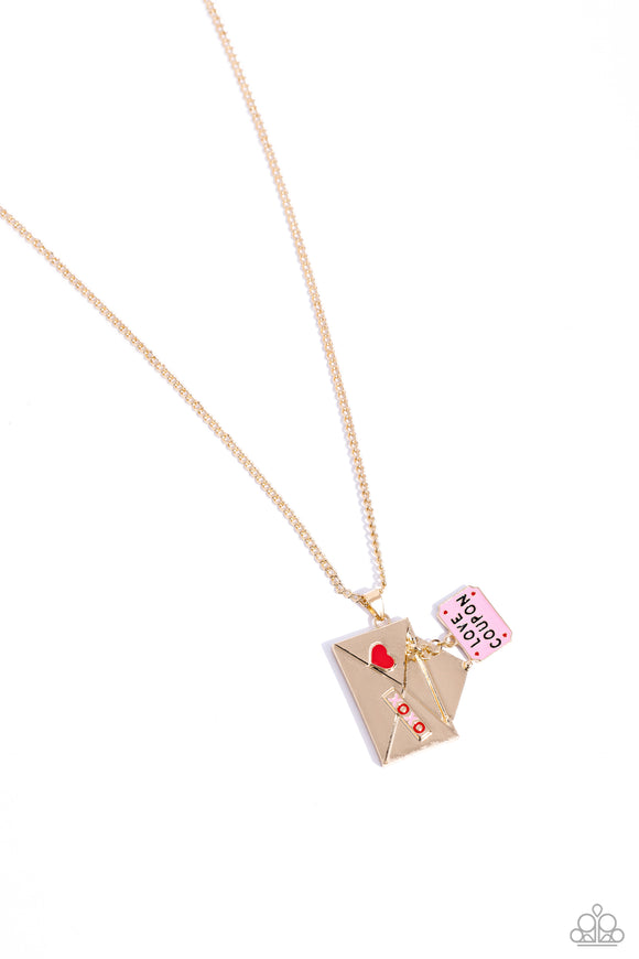 Paparazzi Necklace - Love Coupon - Gold