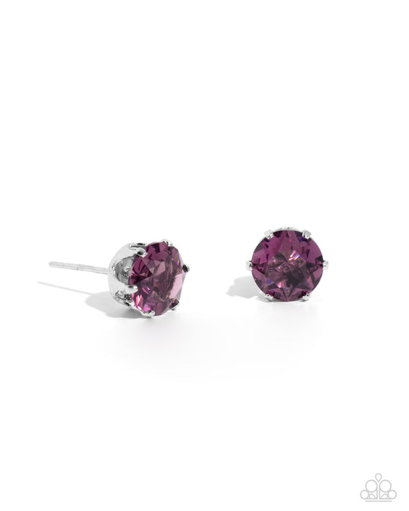 Paparazzi Earring PREORDER - Breathtaking Birthstone - Purple