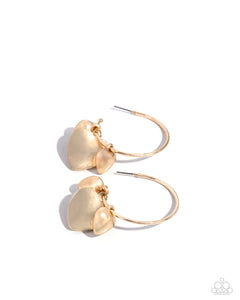 Paparazzi Earring - Casually Crushing - Gold Hoops