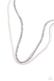 Paparazzi Necklace - White-Collar Week - Pink