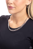 Paparazzi Necklace - White-Collar Week - Pink